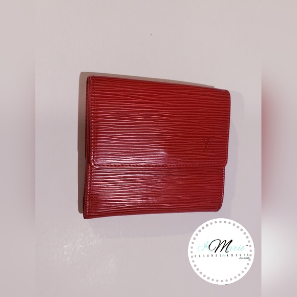 Authentic Louis Vuitton Red Epi Wallet - Picture 1 of 8